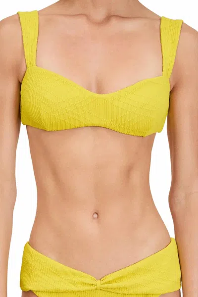 Devon Windsor Asha Bikini Top In Pineapple In Yellow