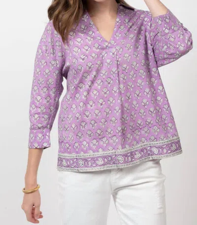 Ivy Jane Block Print Shirt In Lavender In Purple