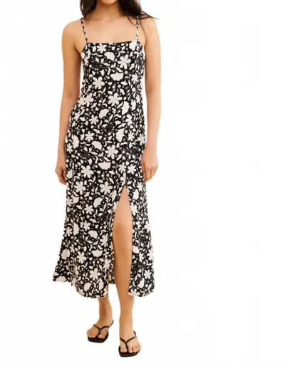 Saltwater Luxe Sully Midi Dress In Black And White Floral In Black