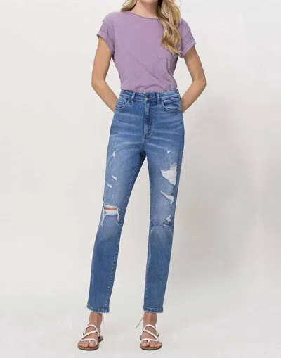 Vervet By Flying Monkey Stretch Relaxed Jean In Scratch In Blue