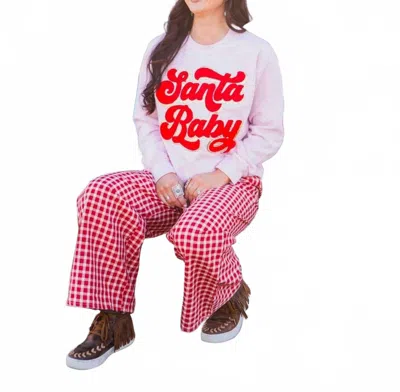 Howdy Hanny Santa Baby Sweatshirt In Light Pink
