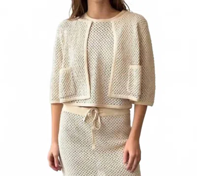 Jocelyn Knit Cardigan In Bisque In White