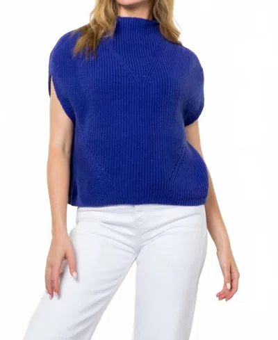 Thml Mendy Turtleneck Ribbed Vest In Blue In Blue
