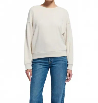 Nation Ltd Jovie Classic Round Neck Sweatshirt In Oatmeal In White