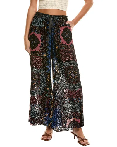 Johnny Was Axelle Wide Leg Burnout Pant In Nava