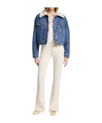 7 For All Mankind Logo-patch Bootcut Trousers In White
