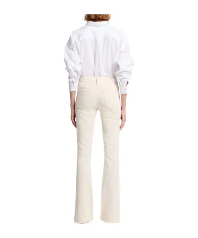 7 For All Mankind Logo-patch Bootcut Trousers In White