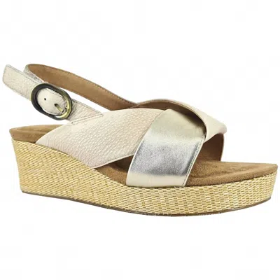 Salvia Women's Flor Sling-back Sandal In Ivory/greek Gold