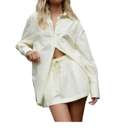 Aston Studio Buddy Stripe Long Sleeve Shirt In Buttermilk In Neutral