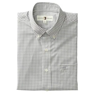Duck Head Men's Walton Performance Gingham Long Sleeve Shirt In Ultimate Grey In Gray