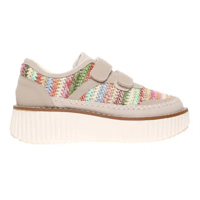 Pierre Dumas Women's Sweet Woven Platform Velcro Sneakers In Fuschia Combo