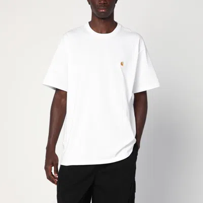 Carhartt Logo-embroidered Crew-neck T-shirt In White