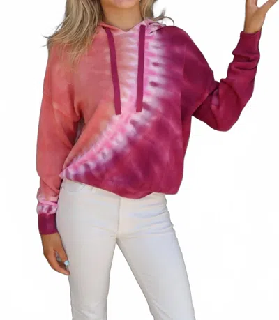 Brodie Cashmere Burnout Tie Dye Hoodie In Lantana Anemone In Multi