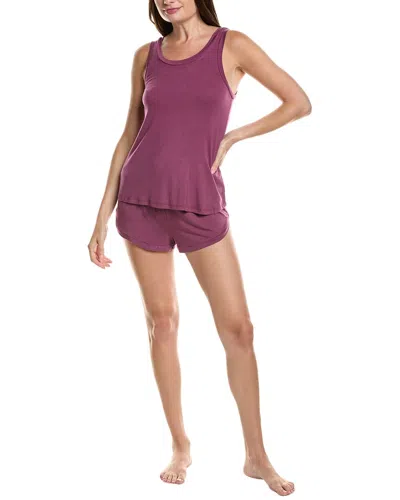Honeydew 2pc Good Times Shortie Set In Burgundy