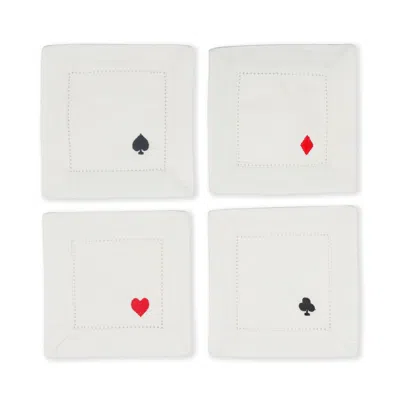 Tiramisu Deal Of Style Embroidered Cocktail Napkins In White