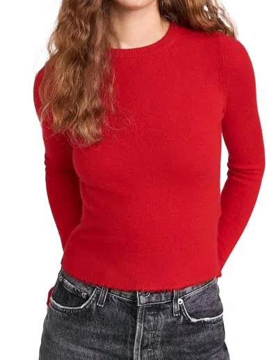 Re/done Cashmere Crewneck Long Sleeve Top In Fire In Red