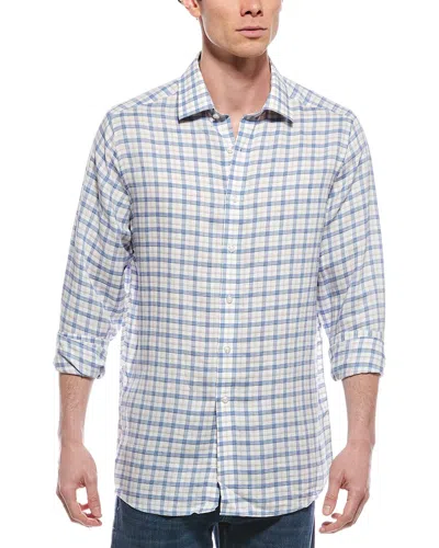 Scott Barber Coastal Plaid Linen-blend Shirt