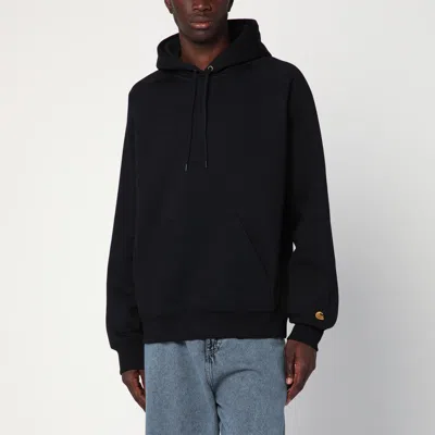 Carhartt Wip Cotton-blend Hoodie With Logo Print In Black