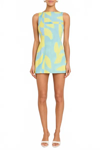 Amanda Uprichard Francie Romper In Echo Print In Blue