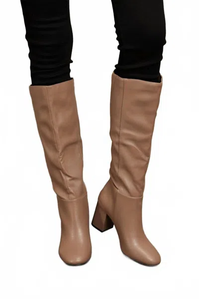 Trendsi Women's East Lion Corp Block Heel Knee High Boots In Mocha
