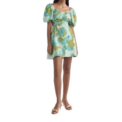 Peony Forever Mini Dress In Seychilles In Green