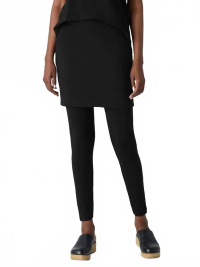 Eileen Fisher Skirted Ankle Legging In Black In Black