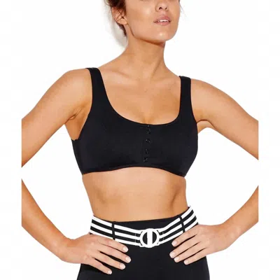 Seafolly Belted High Waisted Bikini Bottom In Black In Black