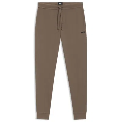 Hugo Boss Waffle Pajama Bottoms In A Cotton Blend In Brown