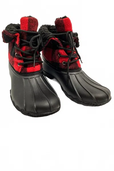 Very G Women's Duck Boots In Buffalo Plaid In Black