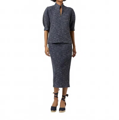Ann Mashburn Long Pull-on Skirt In Ink