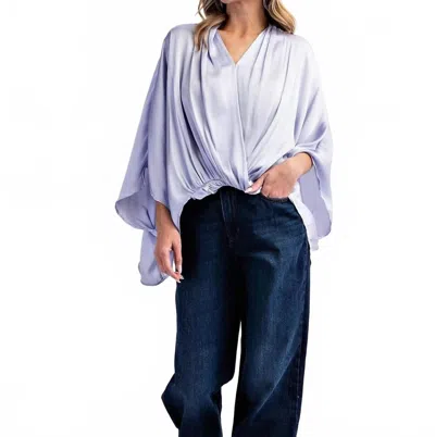 Llove Margaret Surplice Blouse In Lilac