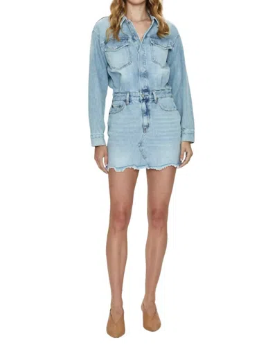 Pistola Nina Long Sleeve Mini Dress In Reservoir