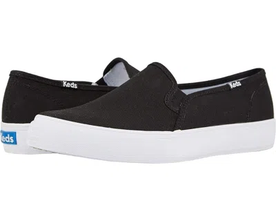 Keds Double Decker Wf63480 Sneakers Women 9 Black Canvas Slip On Shoes Khd2608 (black,9)
