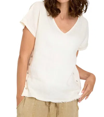 Xcvi Rian Top In Muted Primrose In White