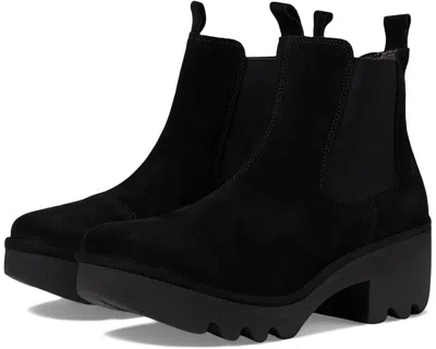 Fly London Trig514fly Boot Women's 8-8.5 Black Ankle Block Heel Chelsea Khd1815