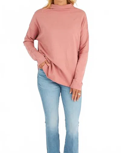 Michael Stars Laurel Mock Neck Top In Berrywood In Pink