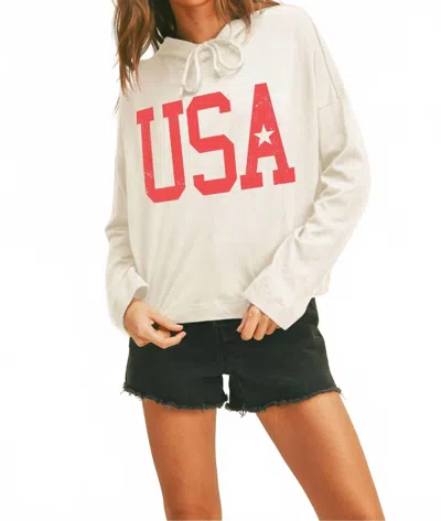 Protrend Usa Hooded Pullover In Soft White