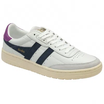 Gola Women's Falcon Sneaker In White/navy/foxglove
