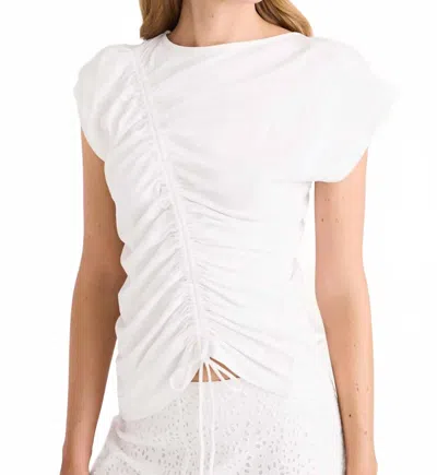 Merlette Reverie Jersey Cap Sleeve Top In White In White