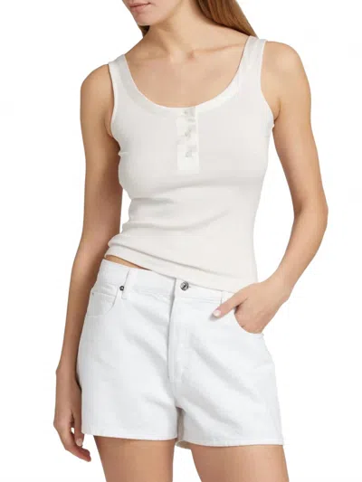 Frame Woman Denim Shorts White Size 24 Cotton In White