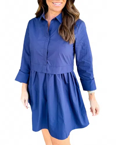 2.7 August Apparel Shirt Dress In Navy In Blue