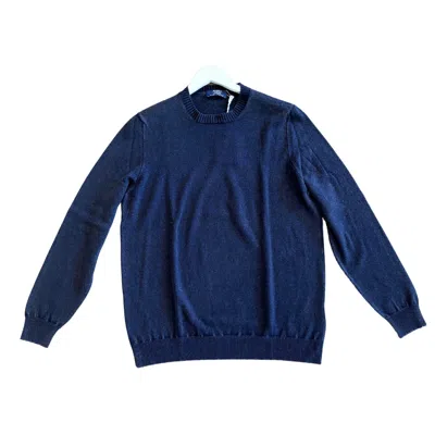 Fedeli Men's Frosted Crewneck Sweater In Grey In Blue