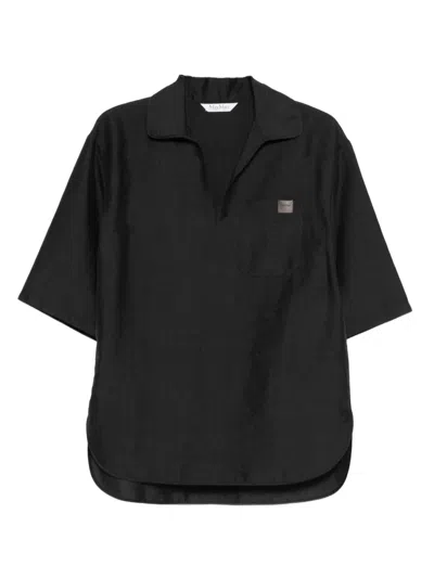 Max Mara Short Sleeve Shirt In Black