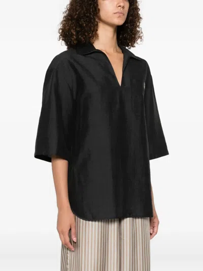 Max Mara Short Sleeve Shirt In Black