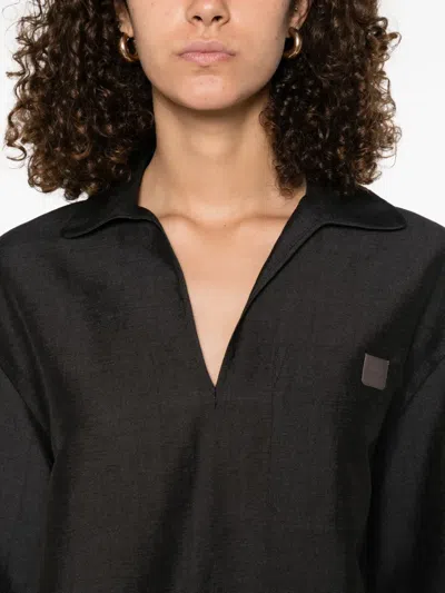Max Mara Short Sleeve Shirt In Black