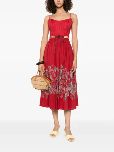 Zimmermann Rhiannon Belted Paisley-print Cotton-voile Midi Dress