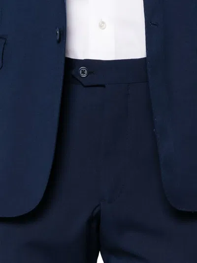 Emporio Armani Virgin Wool Single-breasted Suit In Blue