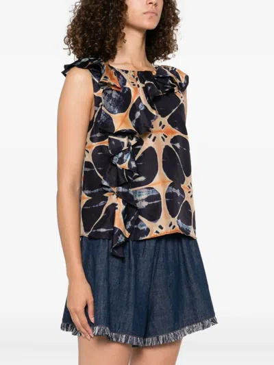 Ulla Johnson Floral-print Silk Blouse In Black