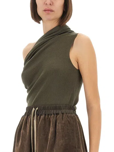 Rick Owens Athena Knit Top In Green
