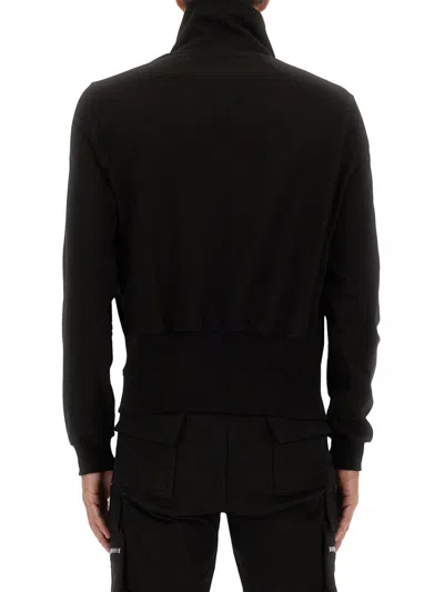 Rick Owens Bauhaus Organic Cotton Zip-up Sweatshirt In Black
